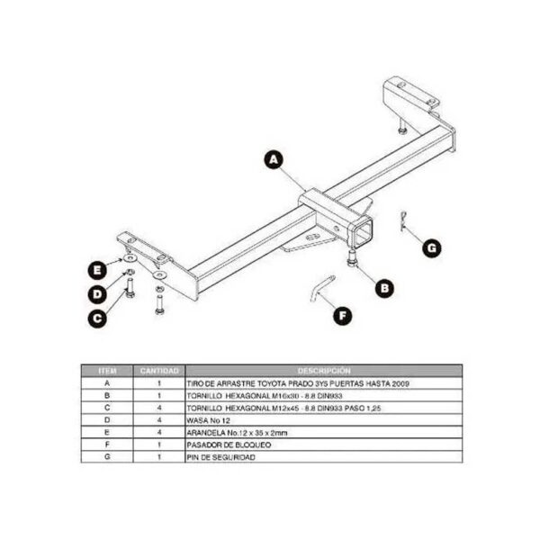 Tiro De Arrastre Toyota Prado Sumo3p 1999 2009 - Imagen 3
